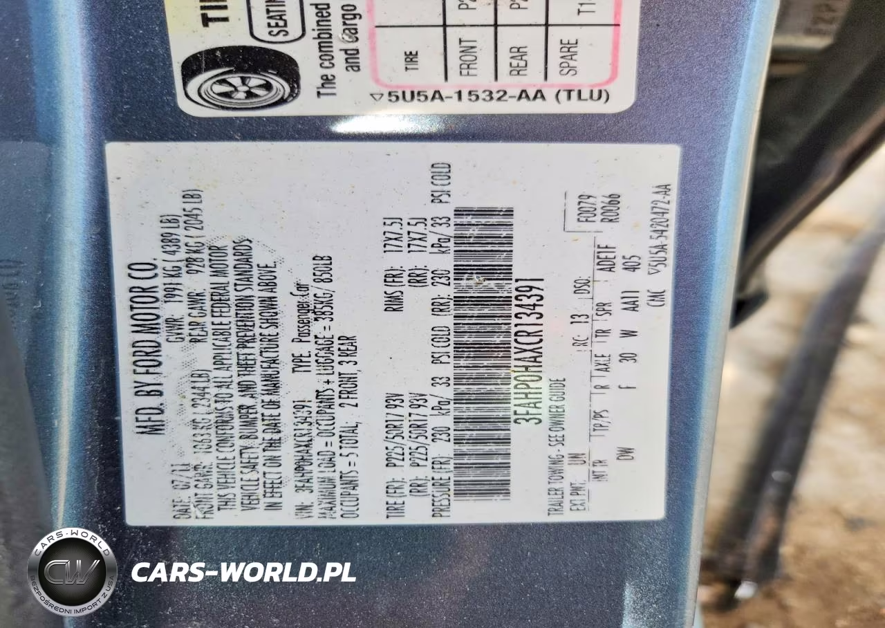 2012 Ford Fusion Se VIN:3FAHP0HAXCR134391 - 12