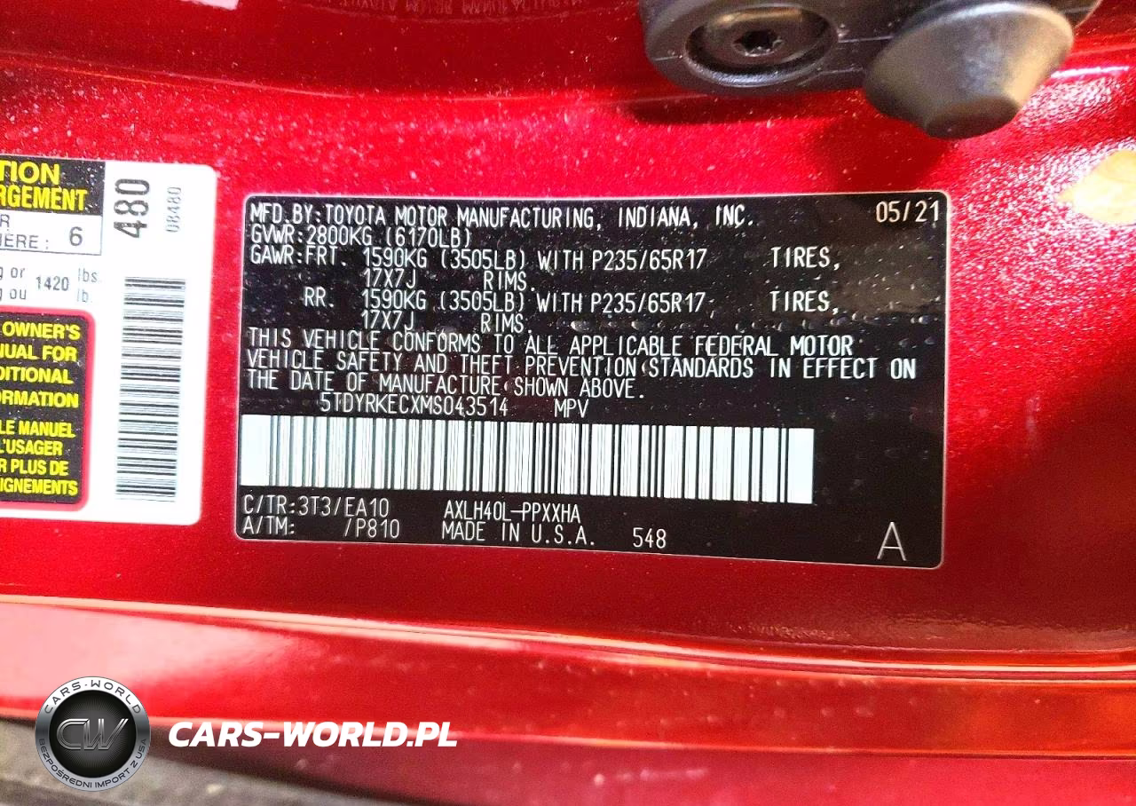 2021 Toyota Sienna Xle 8-Passenger VIN:5TDYRKECXMS043514 - 14