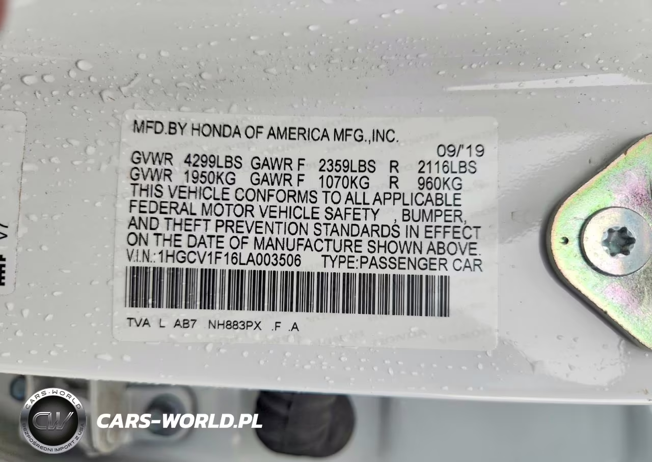 2020 Honda Accord Lx VIN:1HGCV1F16LA003506 - 12