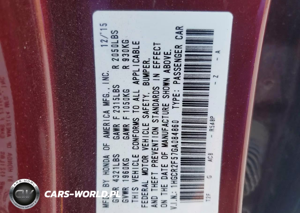 2016 Honda Accord VIN:1HGCR2F57GA084860 - 13