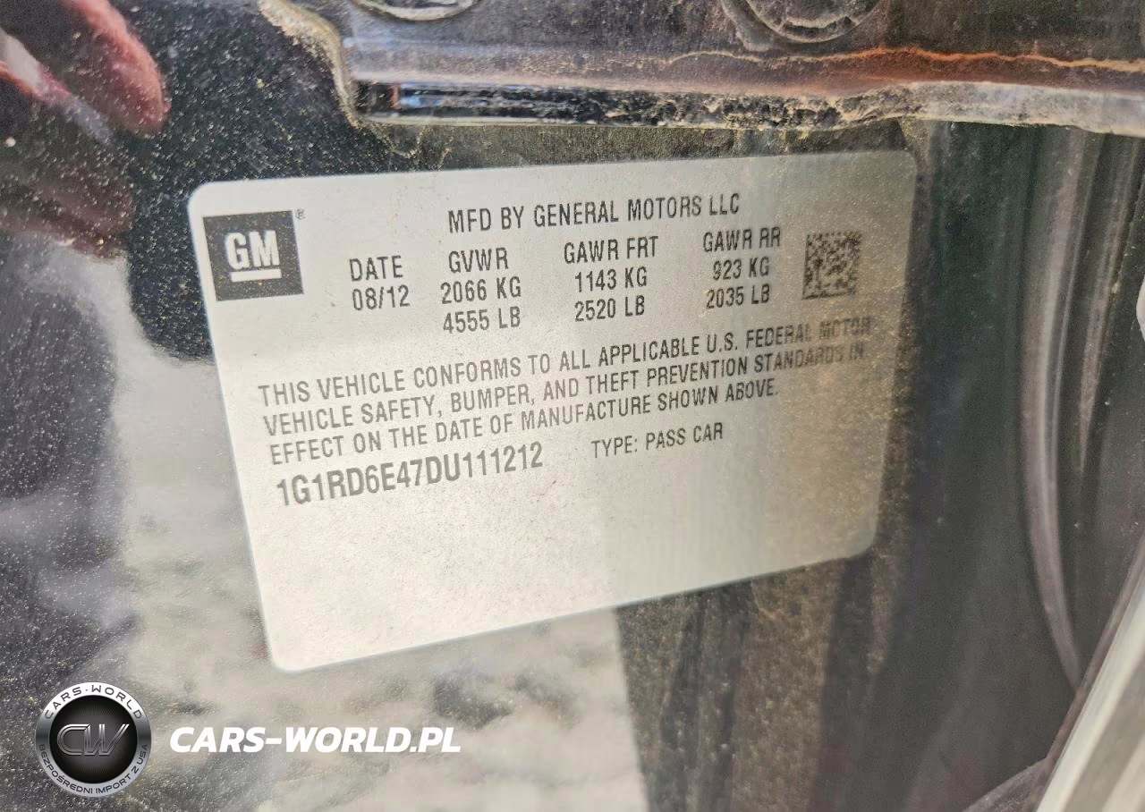 2013 Chevrolet Volt VIN:1G1RD6E47DU111212 - 12
