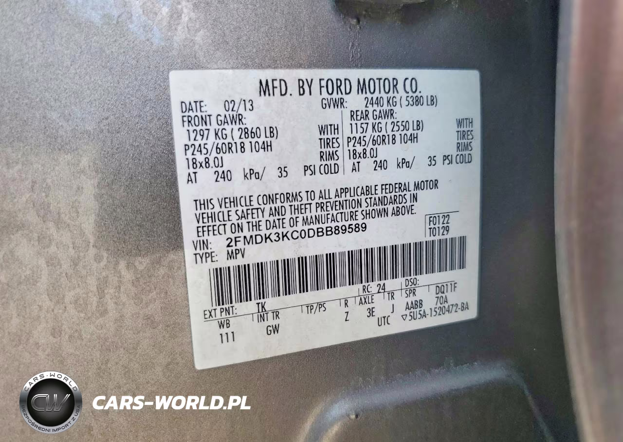 2013 Ford Edge Limited VIN:2FMDK3KC0DBB89589 - 12