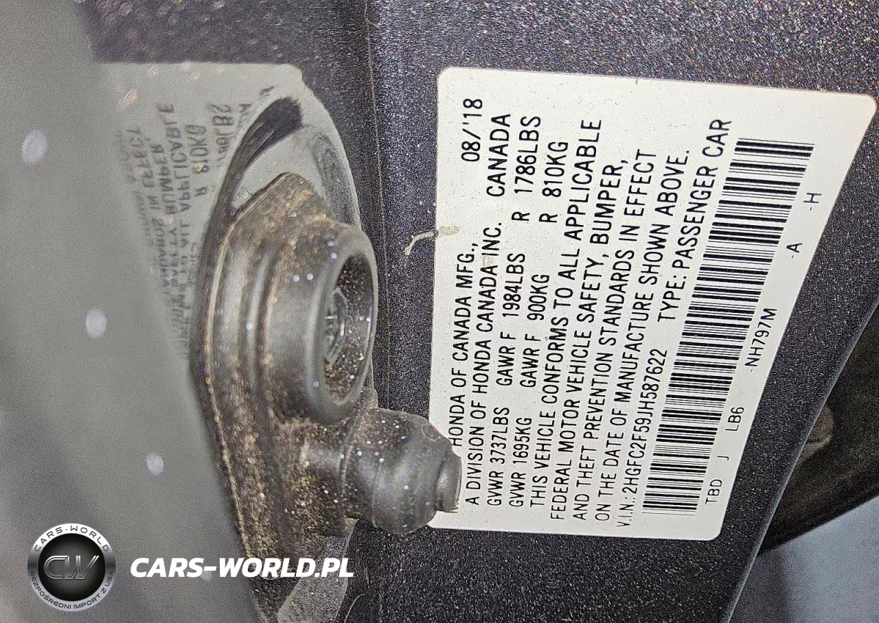 2018 Honda Civic Lx VIN:2HGFC2F59JH587622 - 12