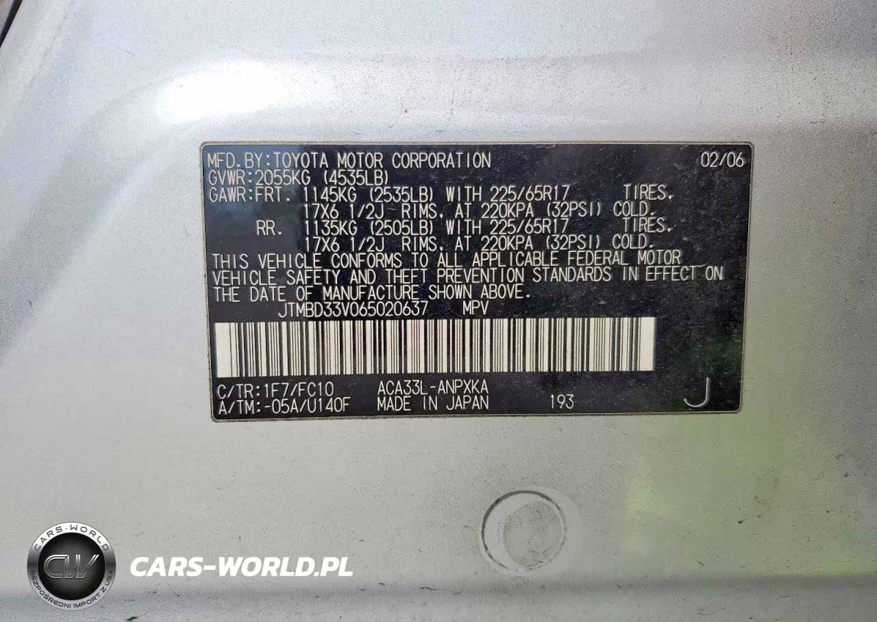 2006 Toyota Rav4 Base VIN:JTMBD33V065020637 - 14