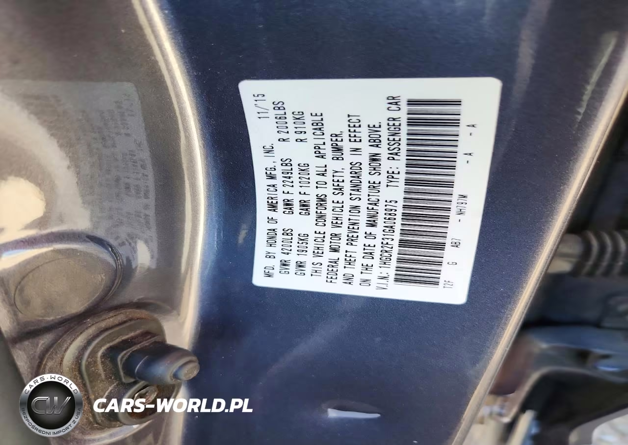 2016 Honda Accord Lx VIN:1HGCR2F31GA068975 - 12