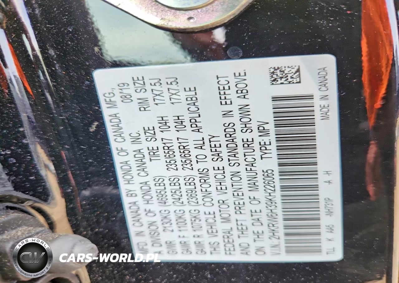 2019 Honda Cr-V Lx VIN:2HKRW6H39KH226065 - 12