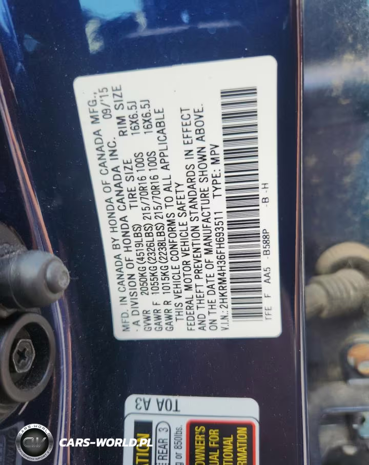 2015 Honda Cr-V Lx VIN:2HKRM4H36FH693511 - 13