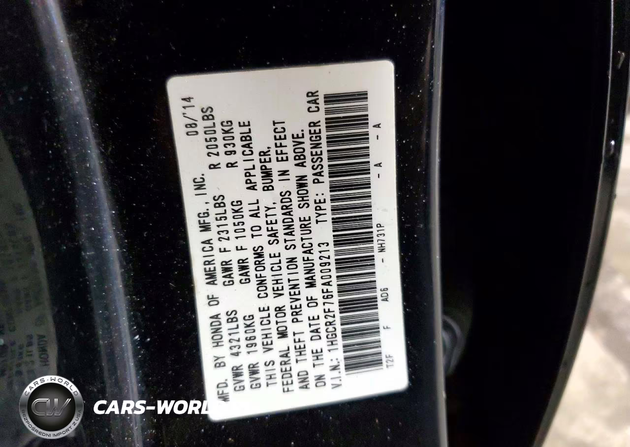 2015 Honda Accord Ex VIN:1HGCR2F76FA009213 - 13