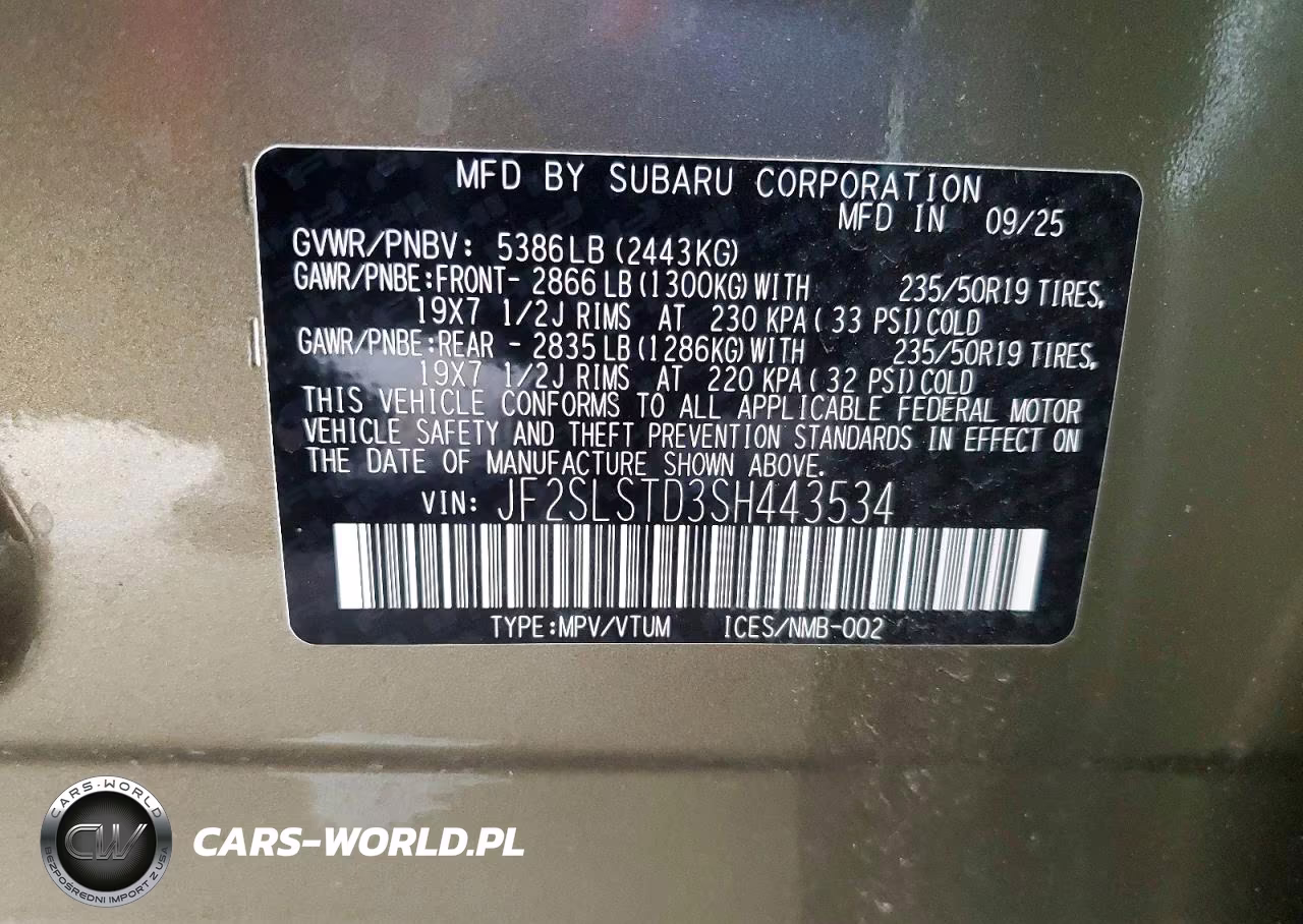 2025 Subaru Forester Touring VIN:JF2SLSTD3SH443534 - 13