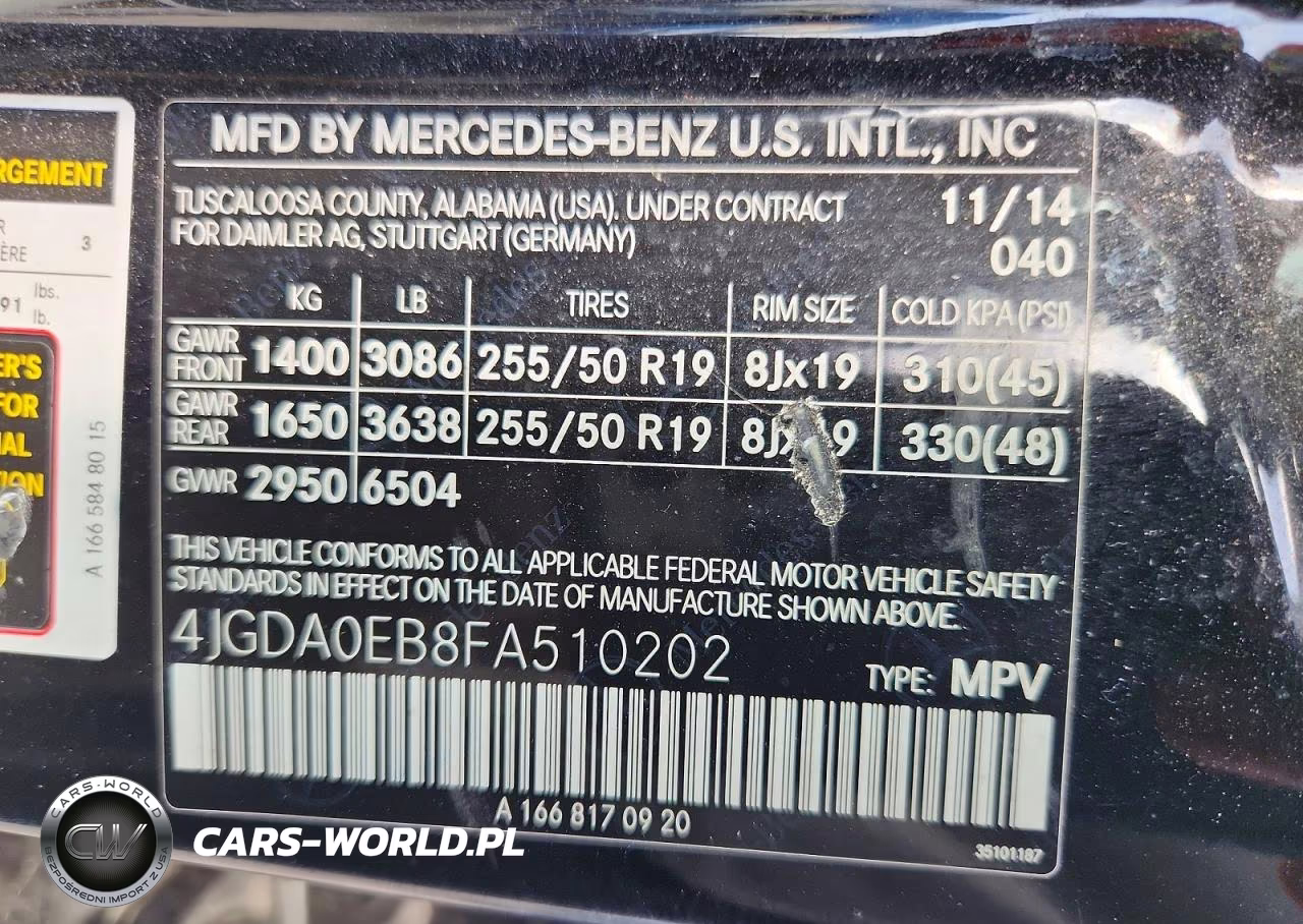 2015 Mercedes-Benz Ml 250 Bluetec VIN:4JGDA0EB8FA510202 - 14