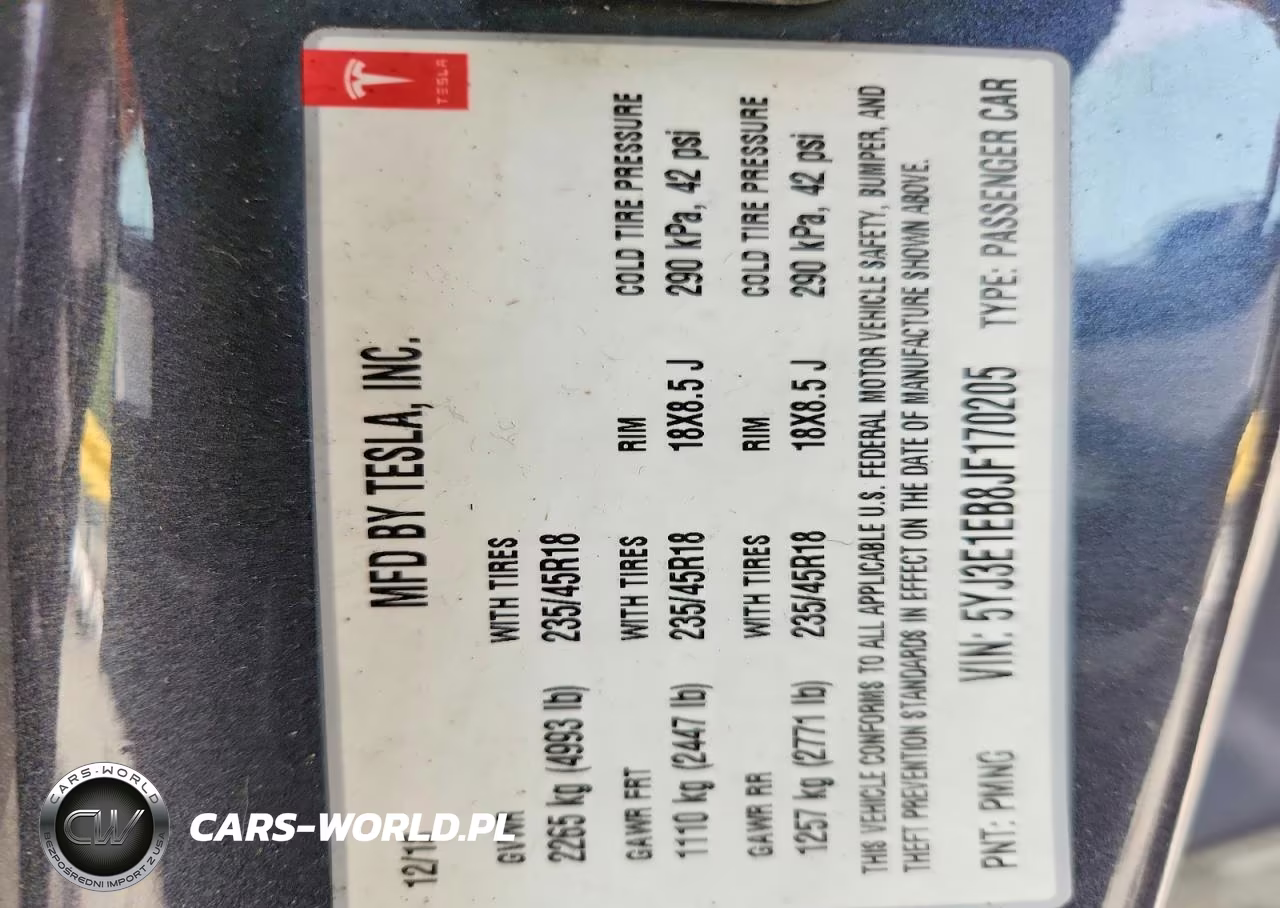 2018 Tesla Model 3 VIN:5YJ3E1EB8JF170205 - 12