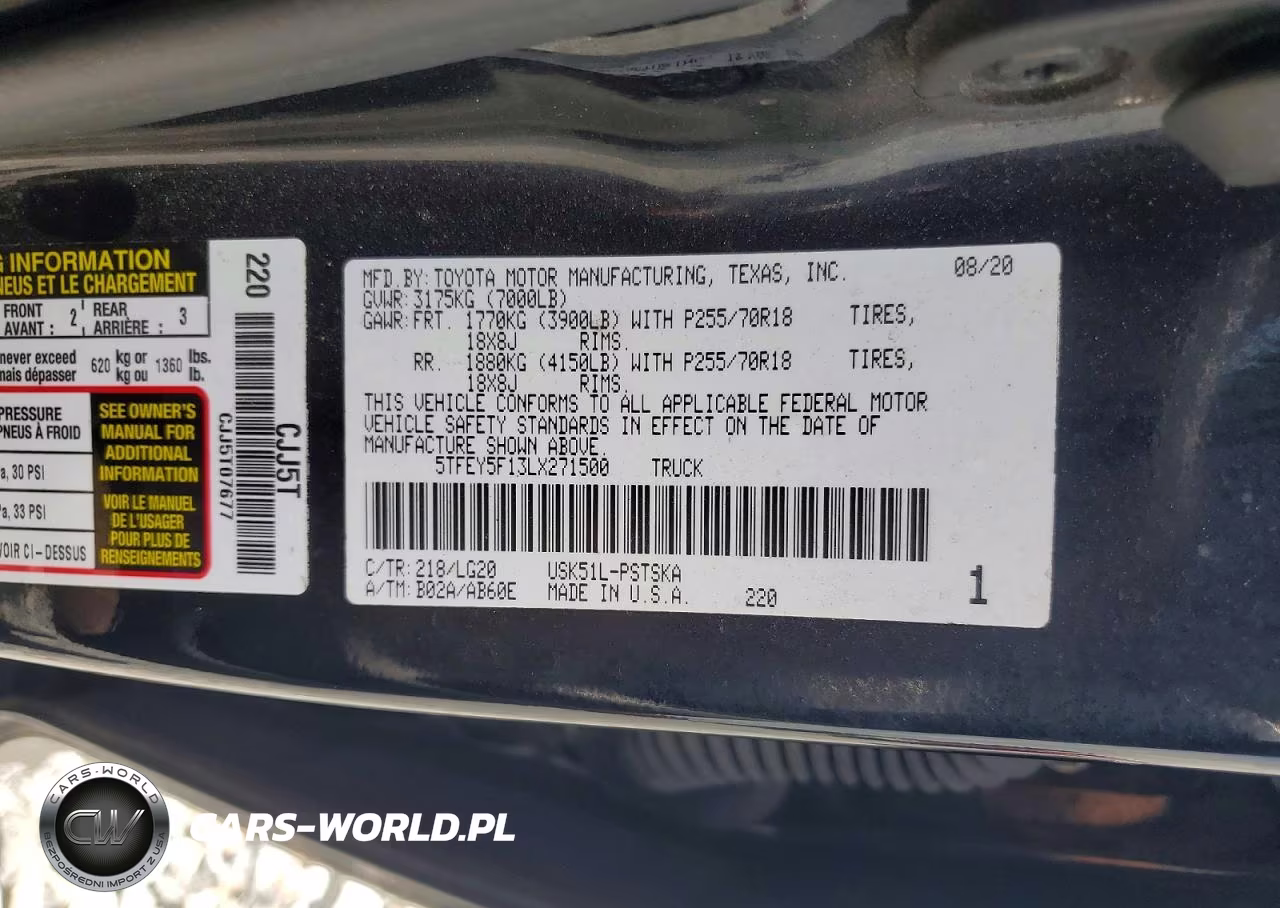 2020 Toyota Tundra Crewmax Sr5 VIN:5TFEY5F13LX271500 - 13