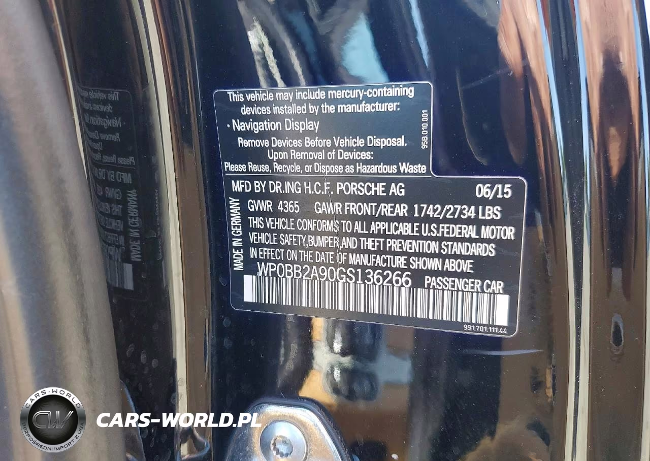 2016 Porsche 911 Targa S VIN:WP0BB2A90GS136266 - 13