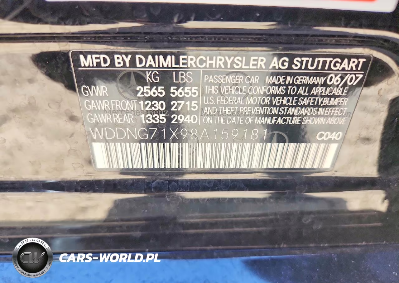 2008 Mercedes-Benz S 550 VIN:WDDNG71X98A159181 - 12