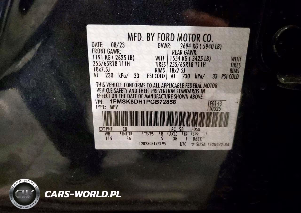 2023 Ford Explorer Xlt VIN:1FMSK8DH1PGB72858 - 13