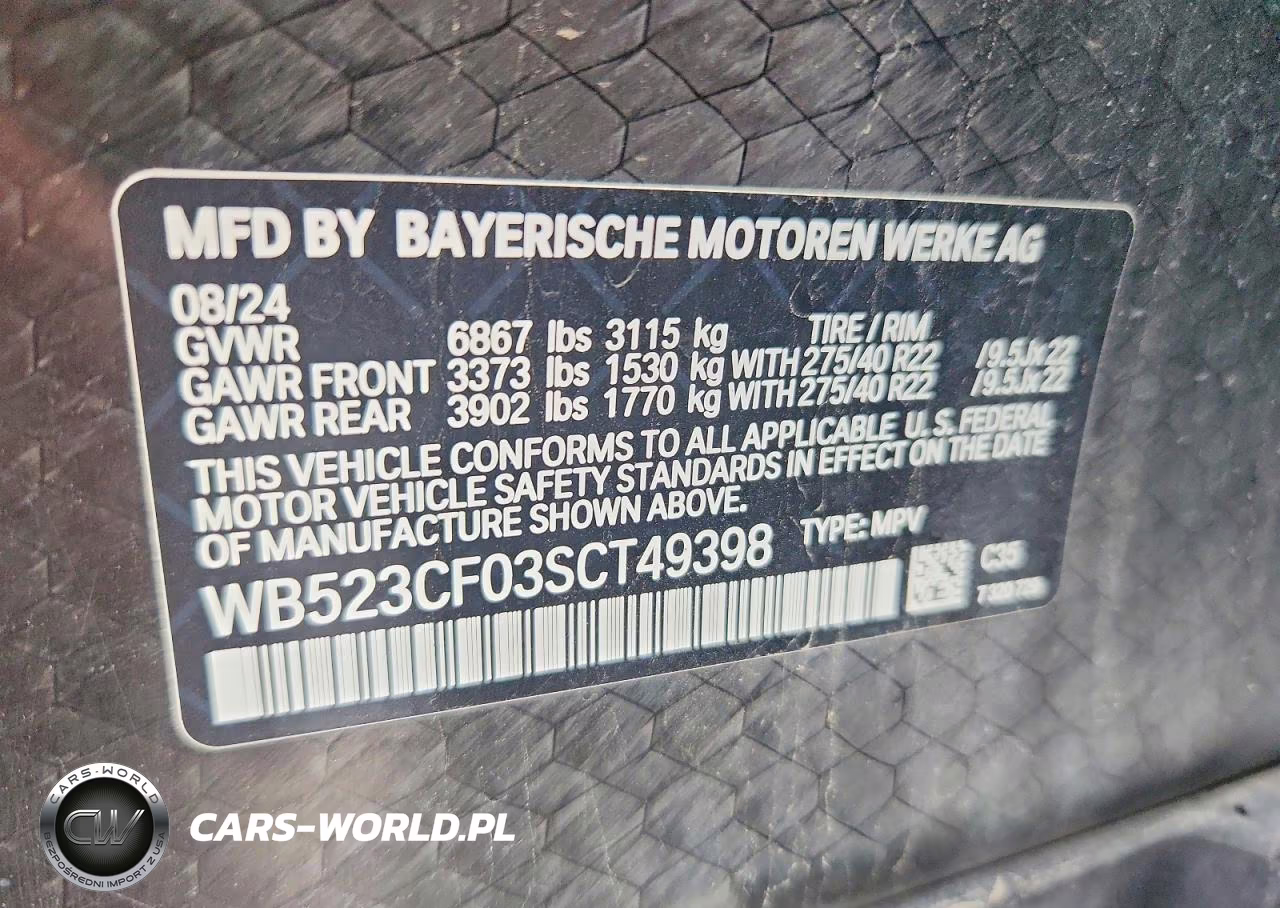2025 BMW Ix xDrive50 VIN:WB523CF03SCT49398 - 14
