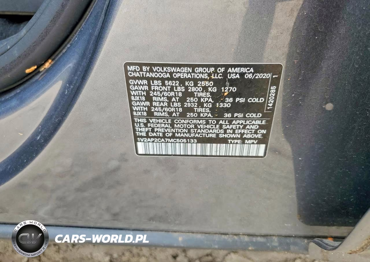 2021 Volkswagen Atlas S VIN:1V2AP2CA7MC505133 - 14