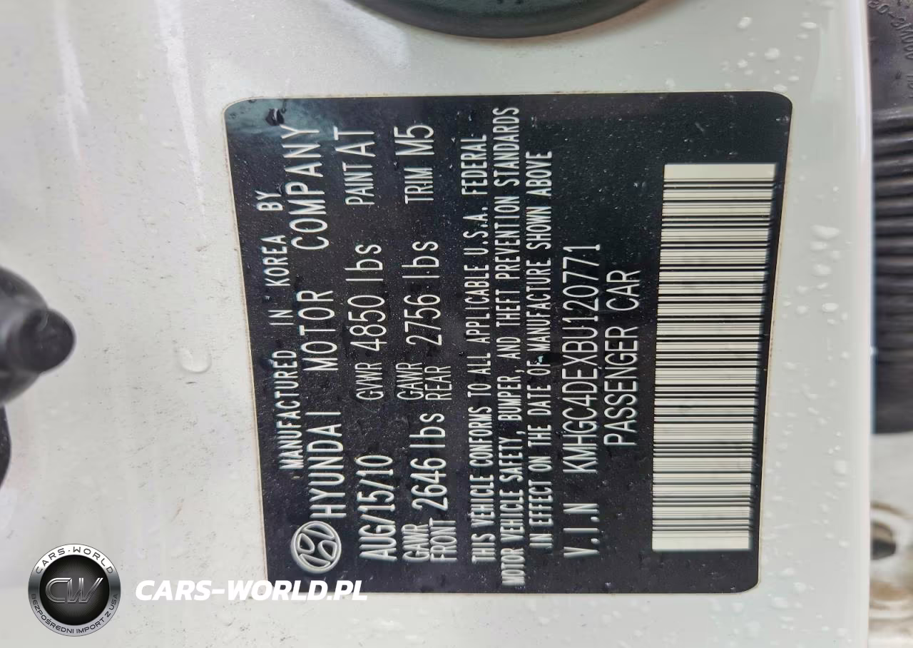 2011 Hyundai Genesis 3.8L VIN:KMHGC4DEXBU120771 - 13