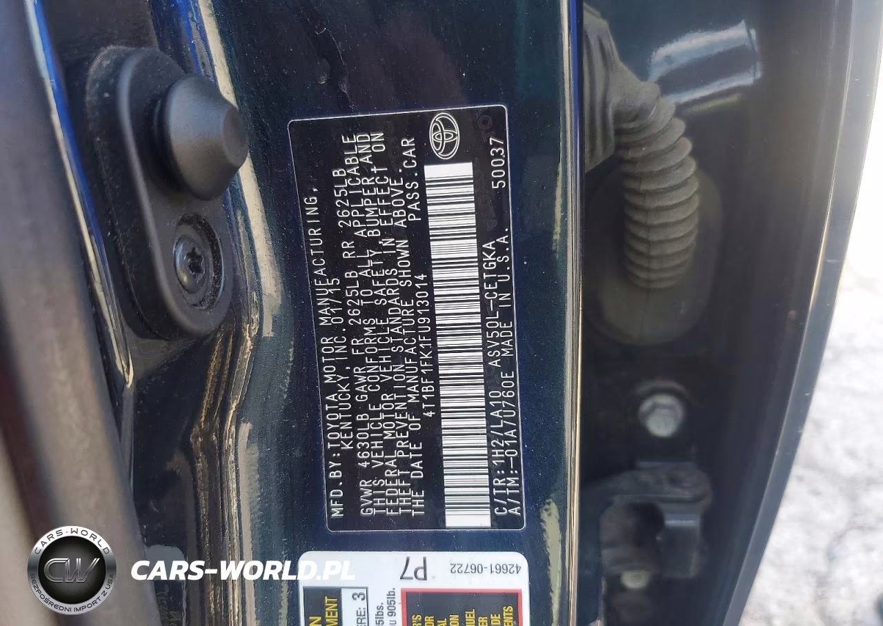 2015 Toyota Camry Xle VIN:4T1BF1FK1FU913014 - 12