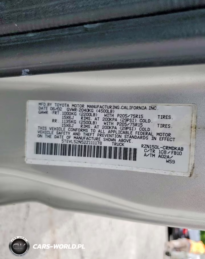 2002 Toyota Tacoma Xtracab VIN:5TEVL52N52Z111178 - 12