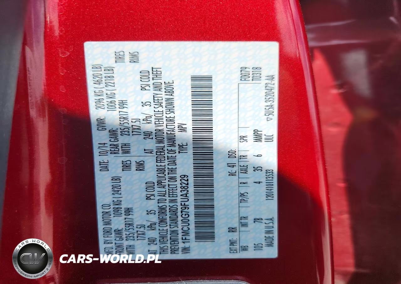 2015 Ford Escape Se VIN:1FMCU0G79FUA38229 - 12