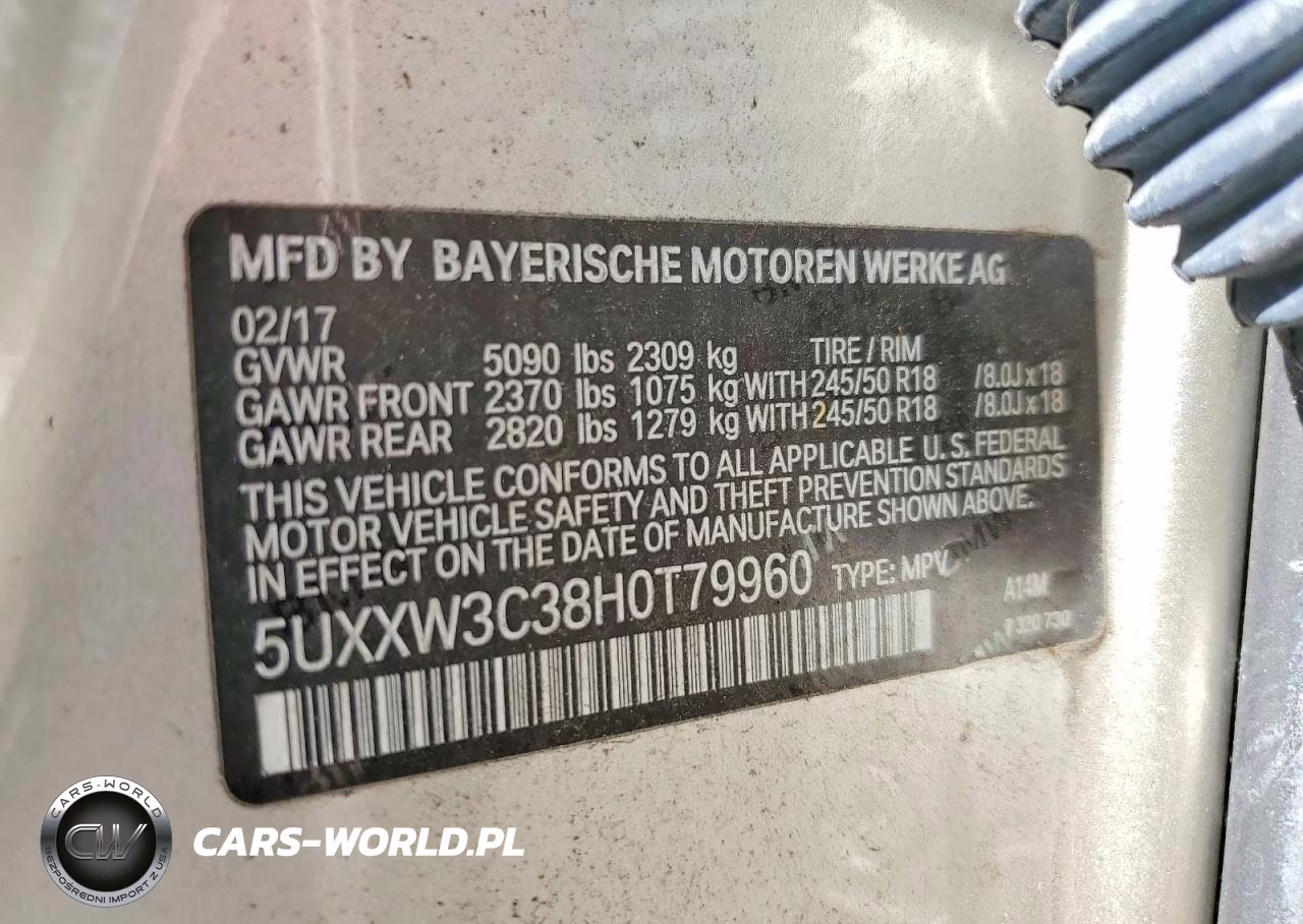 2017 BMW X4 VIN:5UXXW3C38H0T79960 - 13
