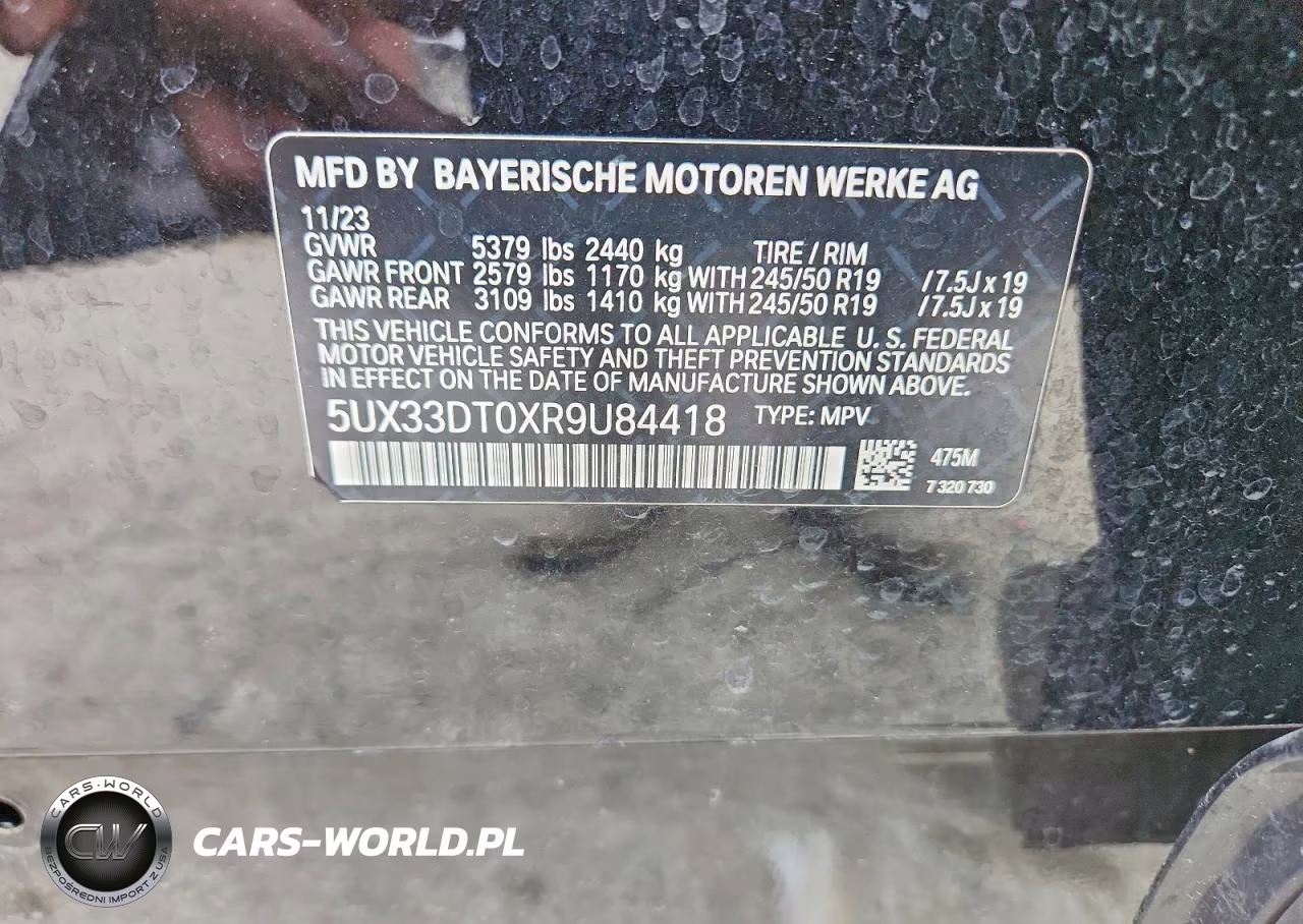 2024 BMW X4 xDrive30I VIN:5UX33DT0XR9U84418 - 14