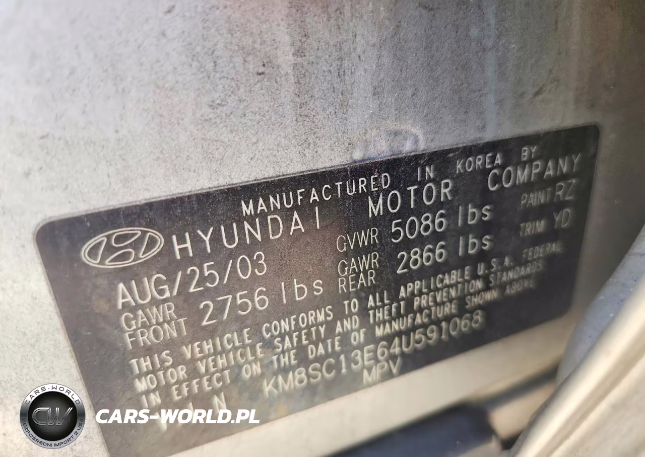 2004 Hyundai Santa Fe Gls VIN:KM8SC13E64U591068 - 13
