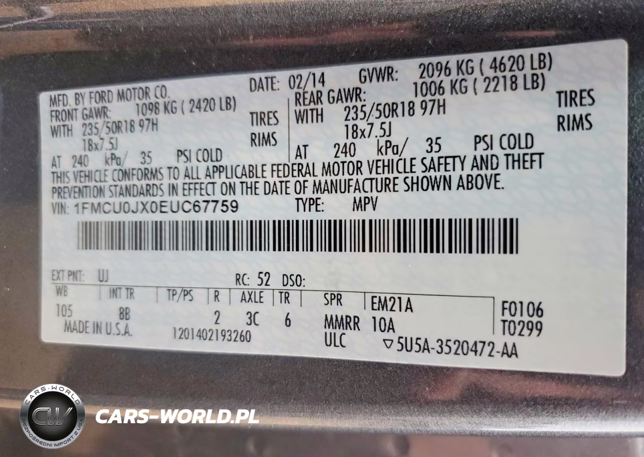 2014 Ford Escape Titanium VIN:1FMCU0JX0EUC67759 - 13