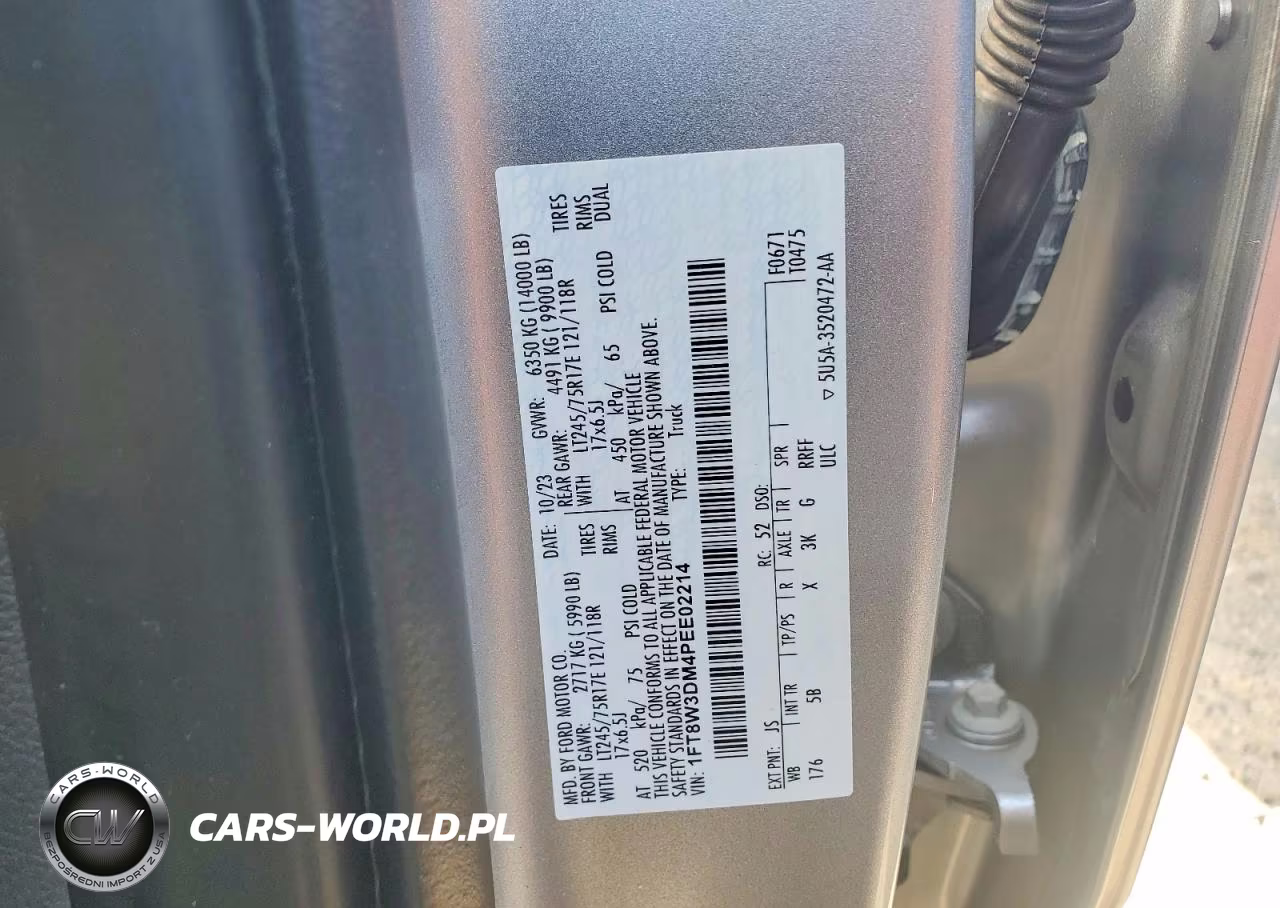 2023 Ford F350 Super Duty VIN:1FT8W3DM4PEE02214 - 12