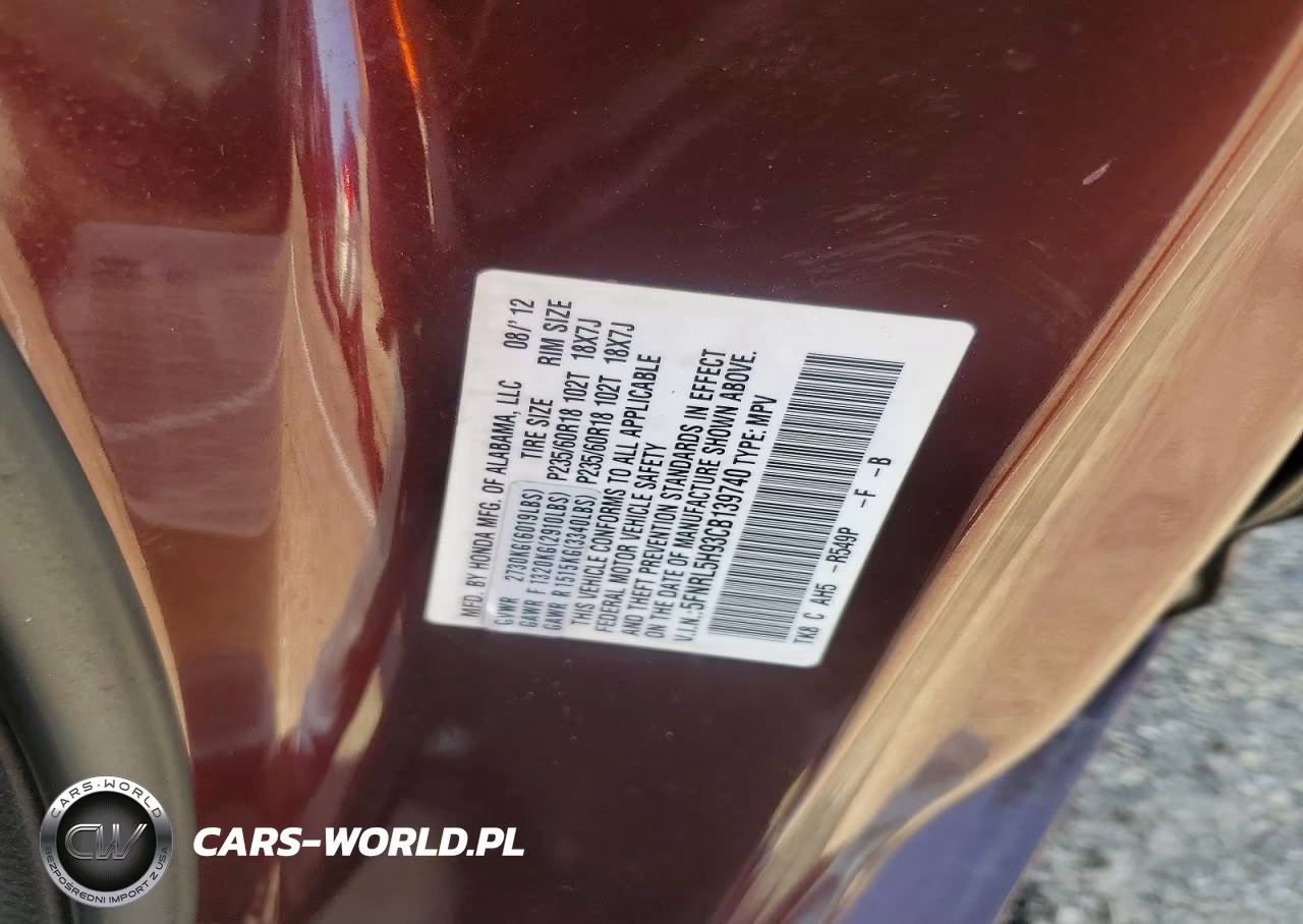 2012 Honda Odyssey Touring VIN:5FNRL5H93CB139740 - 13