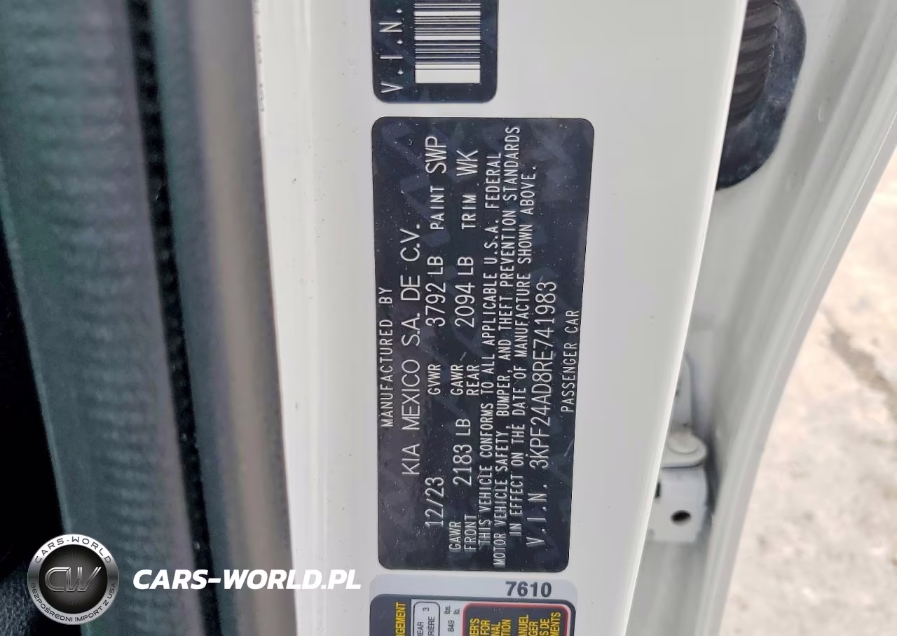 2024 Kia Forte Lxs VIN:3KPF24AD8RE741983 - 13