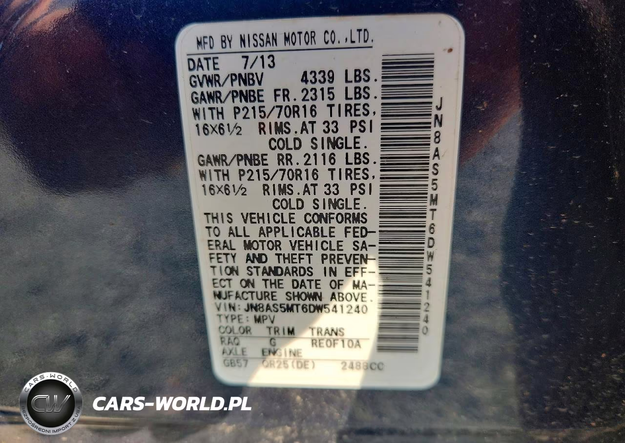 2013 Nissan Rogue S VIN:JN8AS5MT6DW541240 - 12