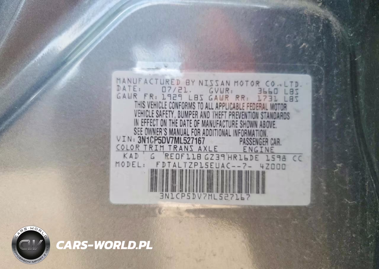 2021 Nissan Kicks Sr VIN:3N1CP5DV7ML527167 - 13