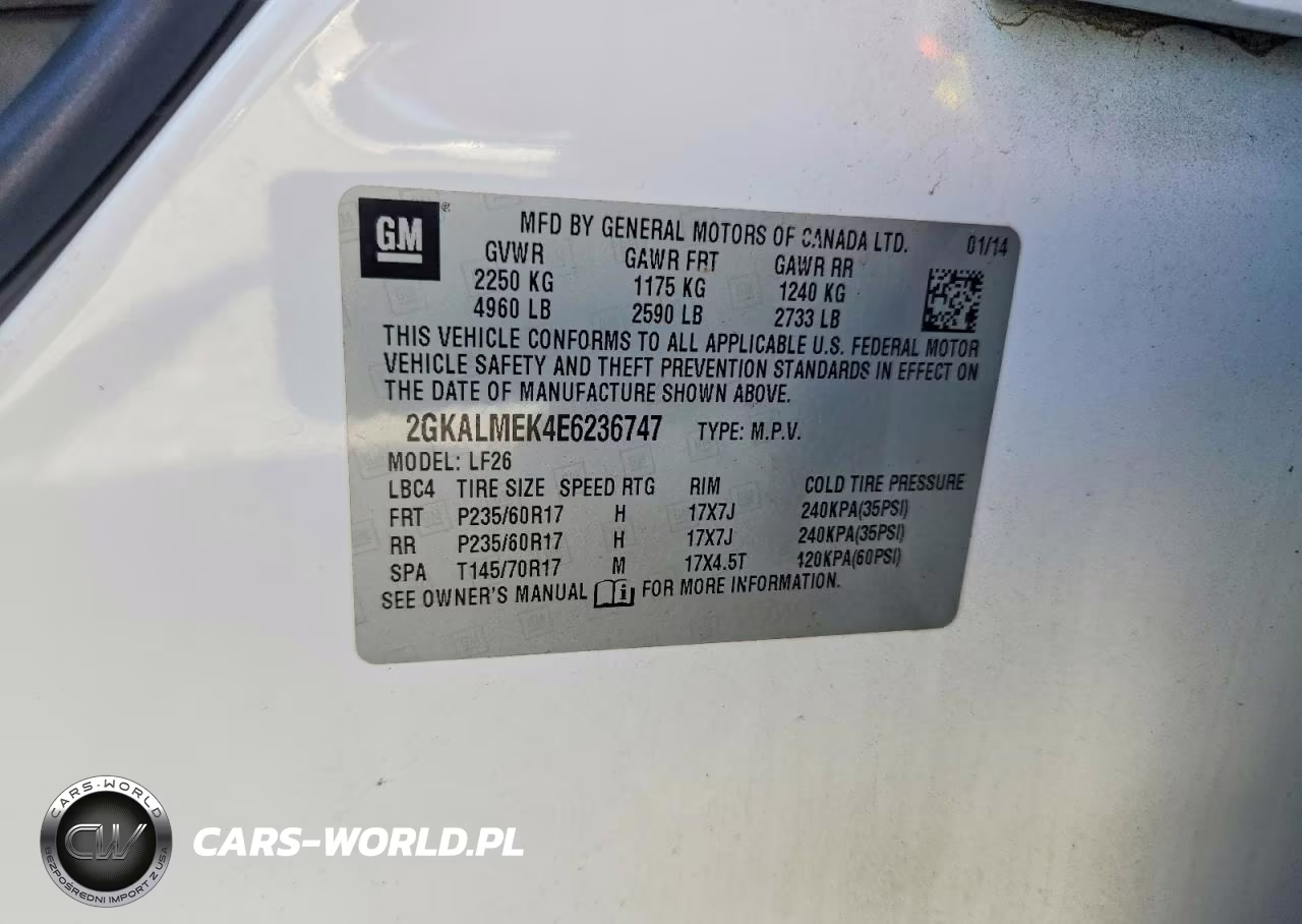 2014 GMC Terrain Sle VIN:2GKALMEK4E6236747 - 14