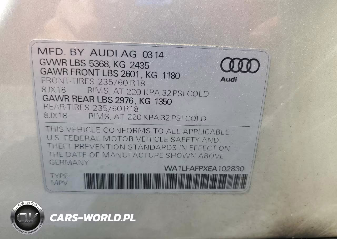 2014 Audi Q5 Premium Plus VIN:WA1LFAFPXEA102830 - 13