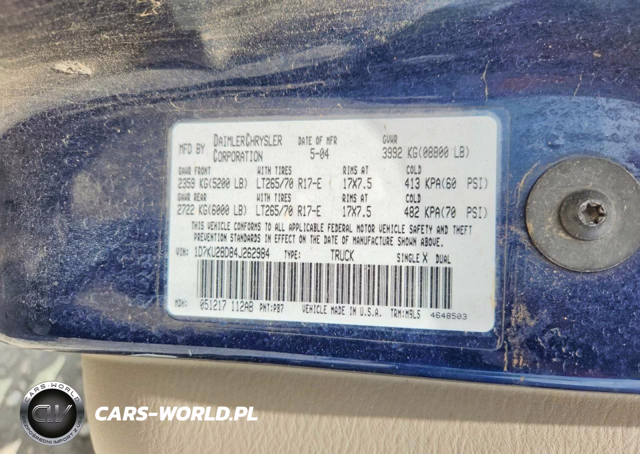 2004 Dodge Ram 2500 St VIN:1D7KU28D84J262984 - 12
