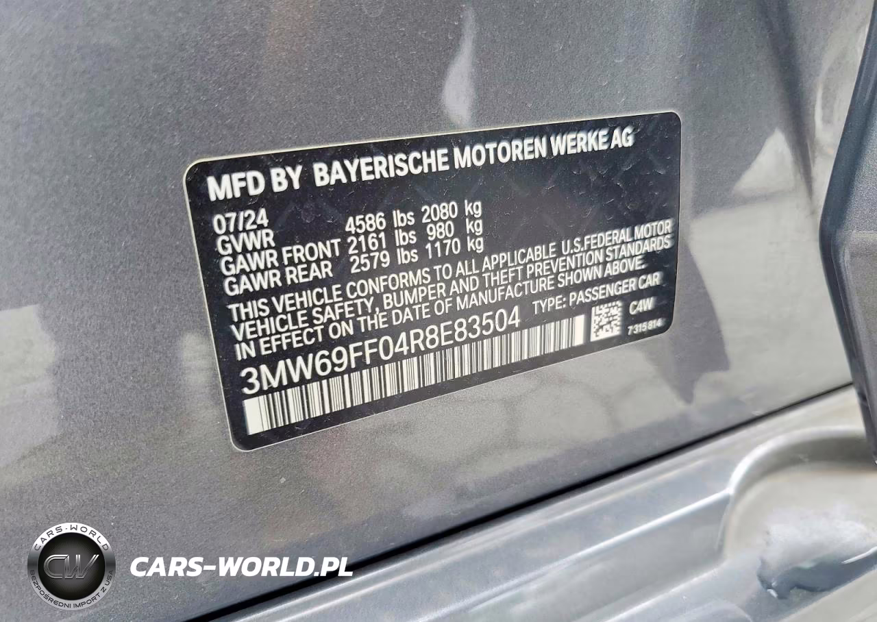 2024 BMW 330I VIN:3MW69FF04R8E83504 - 13