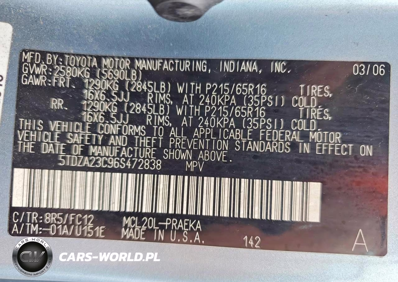 2006 Toyota Sienna Le 8 Passenger VIN:5TDZA23C96S472838 - 13