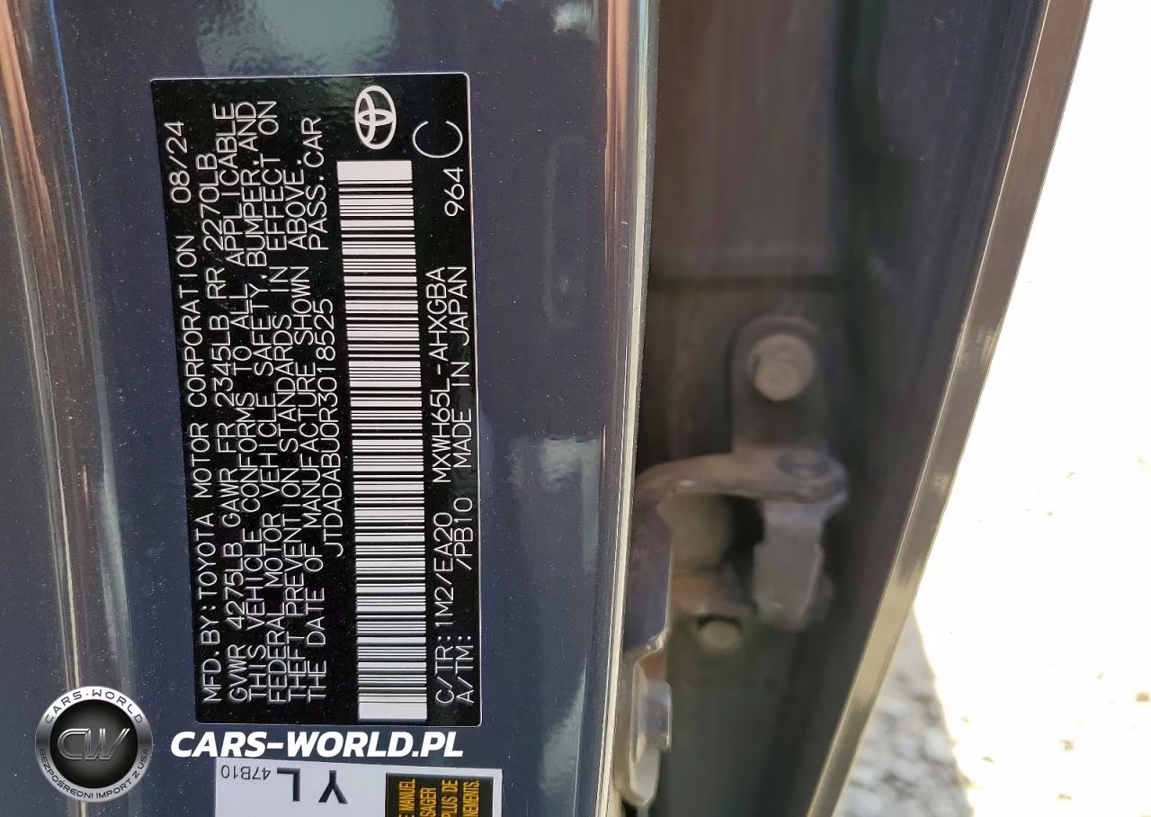 2024 Toyota Prius Xle VIN:JTDADABU0R3018525 - 12