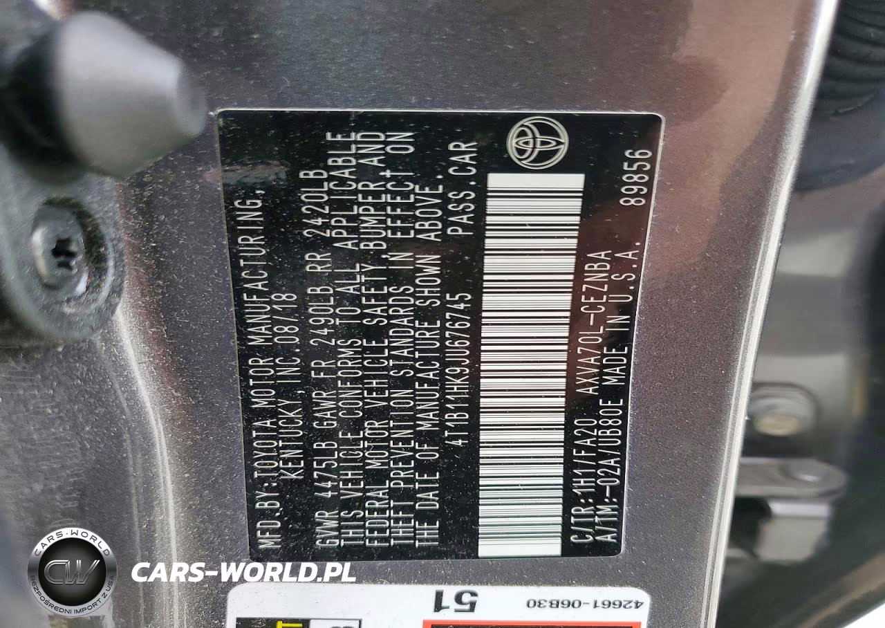 2018 Toyota Camry Le VIN:4T1B11HK9JU676745 - 13