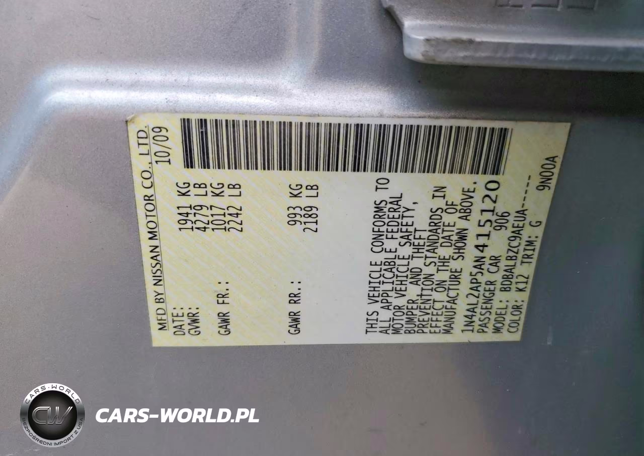 2010 Nissan Altima 2.5 VIN:1N4AL2AP5AN415120 - 12