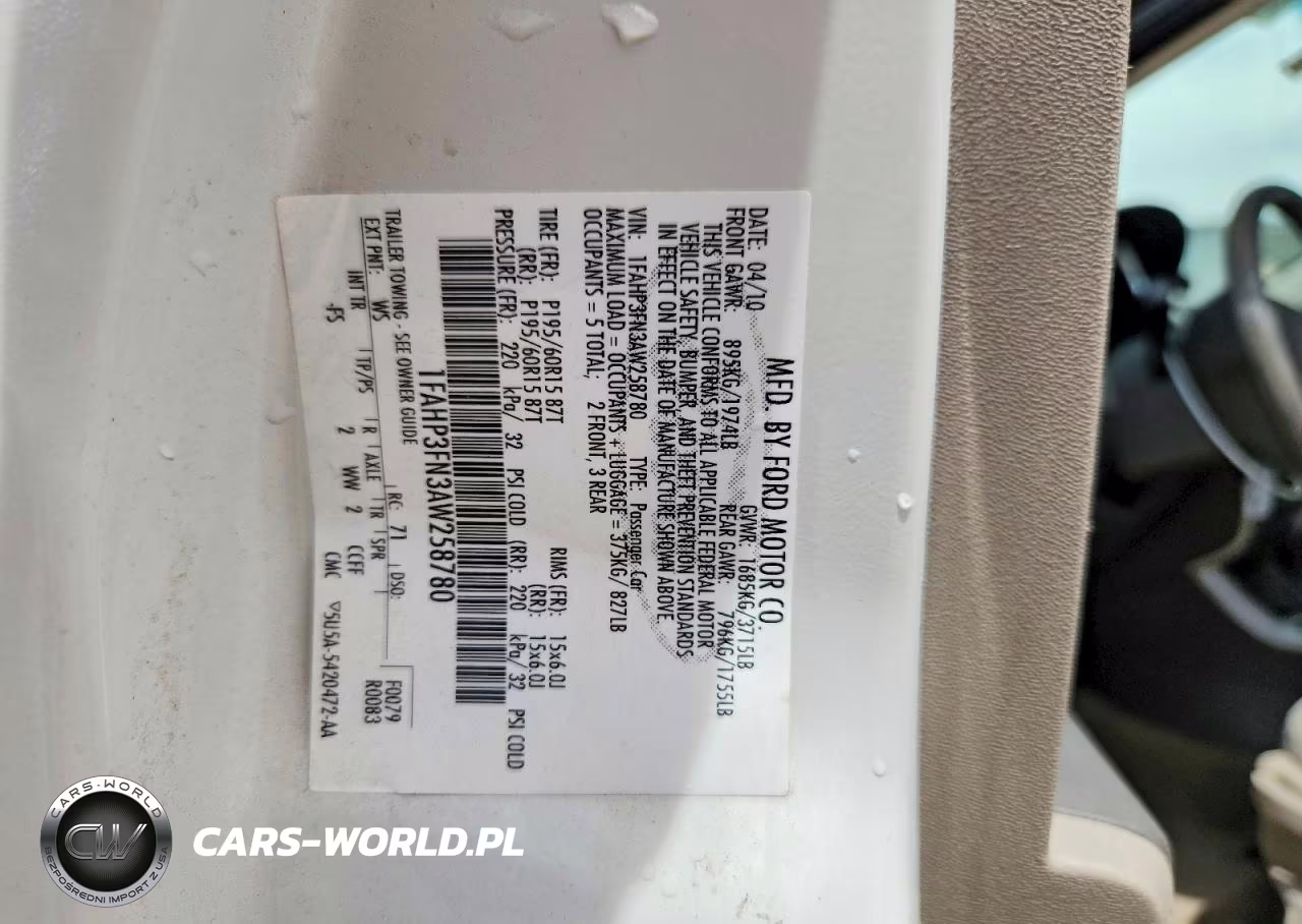 2010 Ford Focus Se VIN:1FAHP3FN3AW258780 - 12