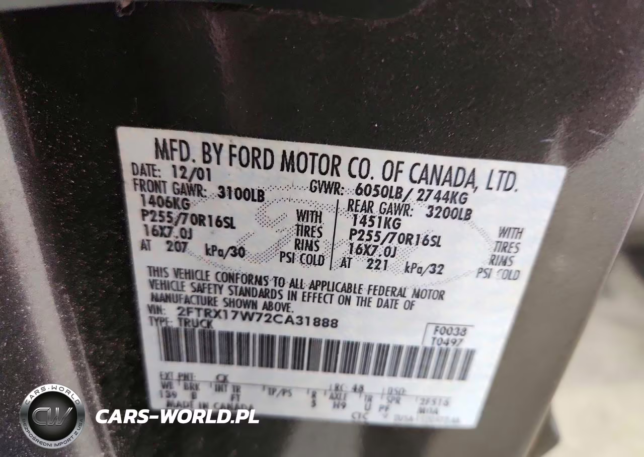 2002 Ford F150 VIN:2FTRX17W72CA31888 - 12