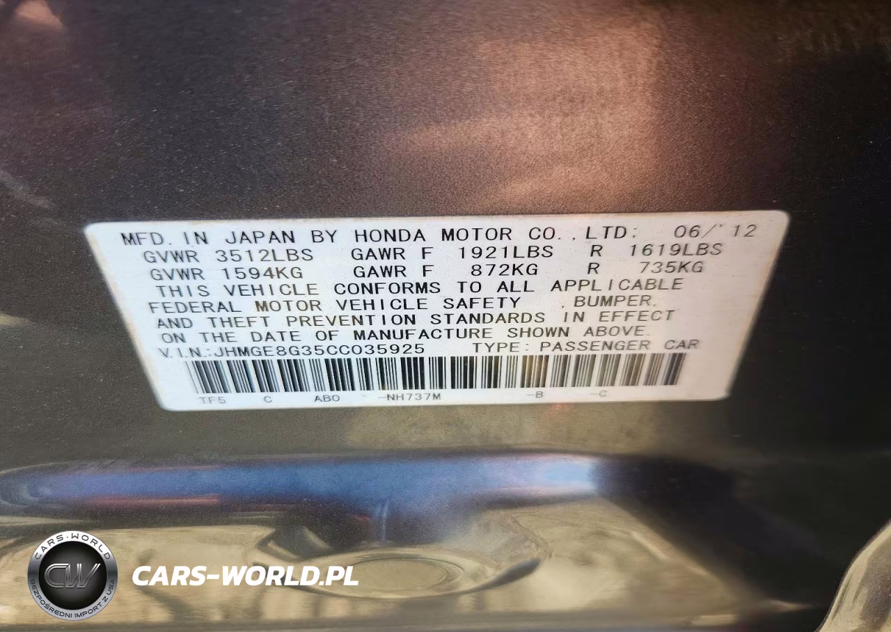 2012 Honda Fit VIN:JHMGE8G35CC035925 - 12