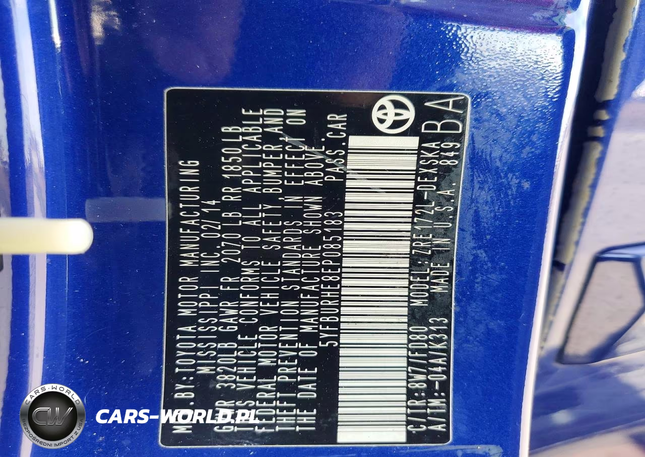 2014 Toyota Corolla S Plus VIN:5YFBURHE8EP085183 - 12