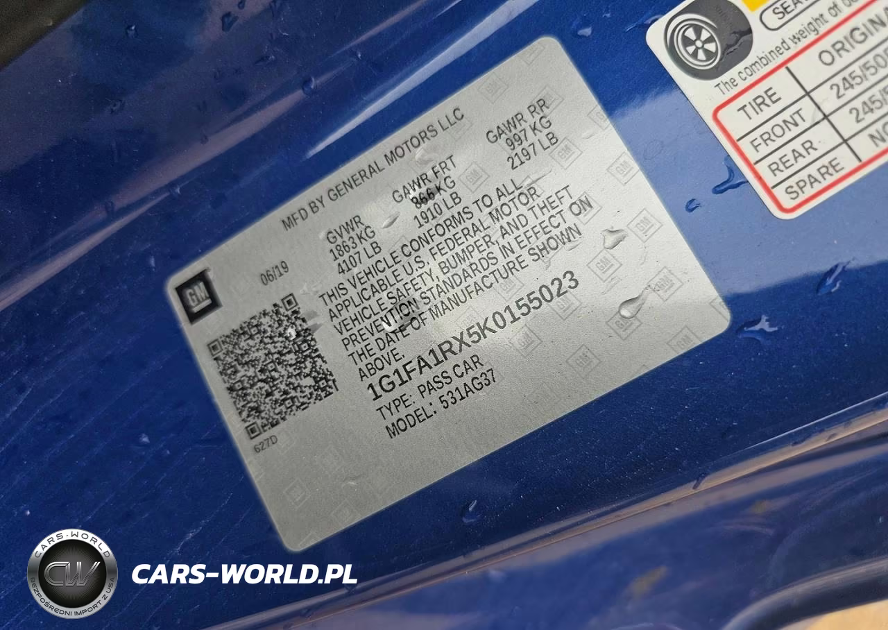 2019 Chevrolet Camaro Ls VIN:1G1FA1RX5K0155023 - 10