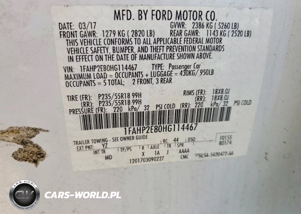 2017 Ford Taurus Sel VIN:1FAHP2E80HG114467 - 12