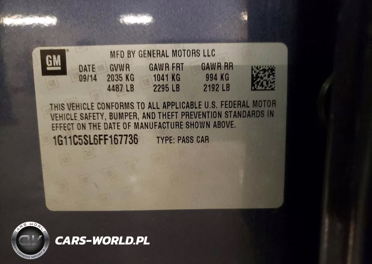 2015 Chevrolet Malibu 1Lt VIN:1G11C5SL6FF167736 - 12