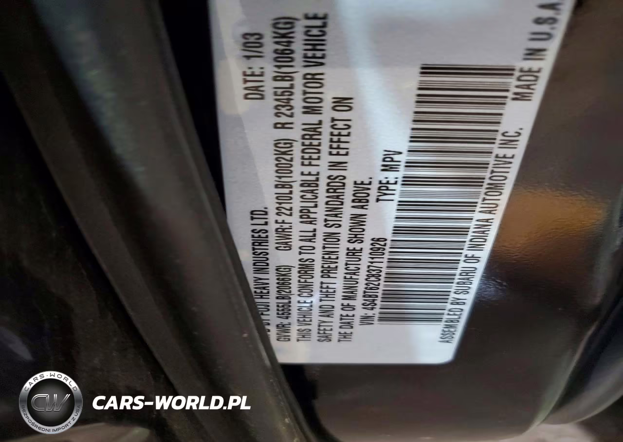 2003 Subaru Baja Sport VIN:4S4BT62C837110926 - 13